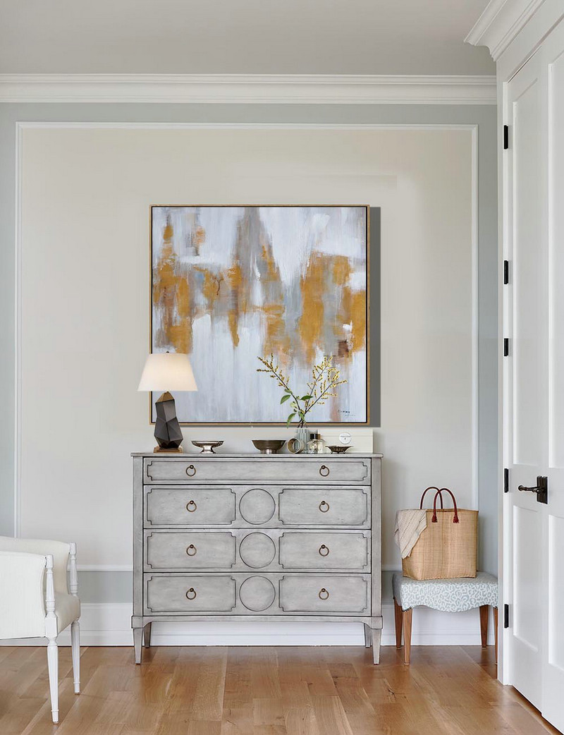 Extra Large Acrylic Painting On Canvas,Large Abstract Landscape Oil Painting On Canvas,Hand Painted Original Art,White,Gray,Yellow.etc